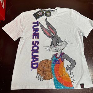 Kryptic Mens White Tune Squad Graphic Short Sleeve Pullover T Shirt Size XL